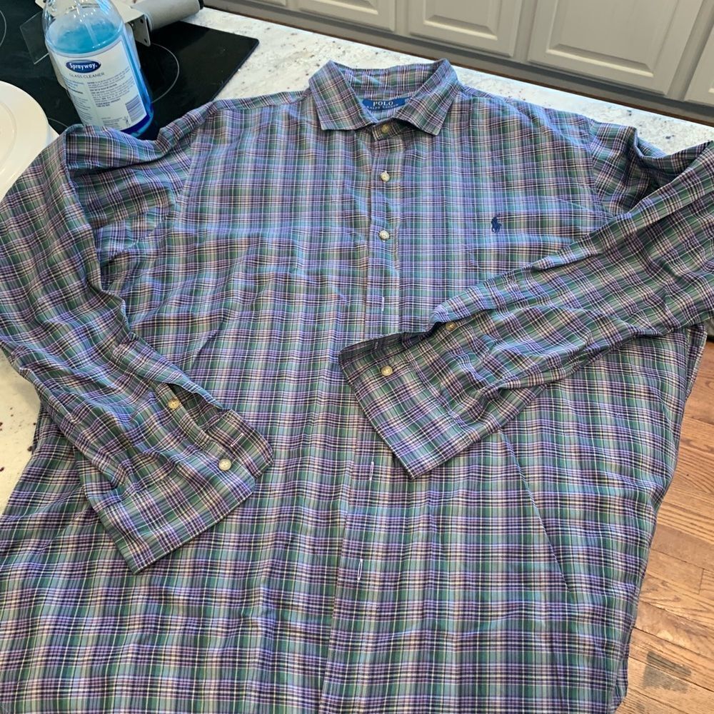 Polo Ralph Lauren Plaid Button Down a shirt  XXL T